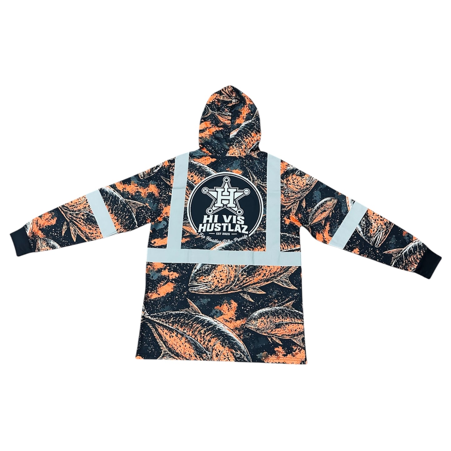 Hi Vis Hustlaz Class 2 Hoodie - Safety Orange Ulua Edition