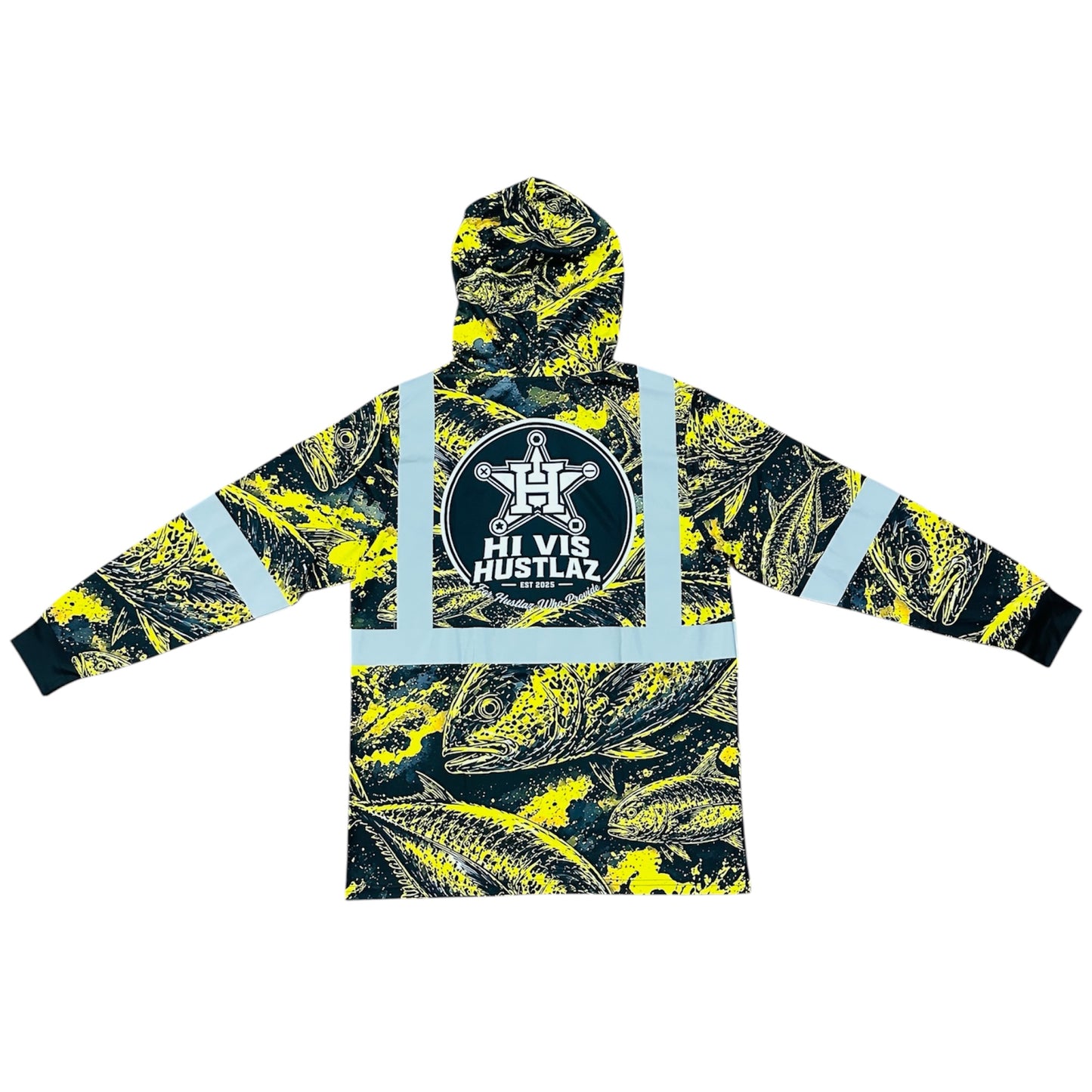 Hi Vis Hustlaz Class 2 Hoodie - Safety Yellow Ulua Edition