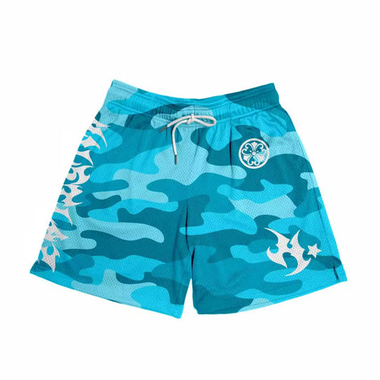 Hustlaz Camo Shorts - Blue