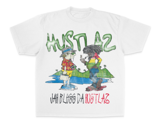 Hustlaz Jah Bless Tee - White