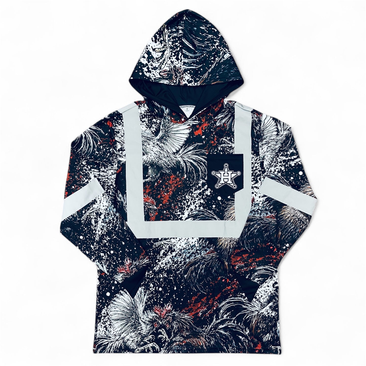 Hi Vis Hustlaz Class 2 Hoodie - Rooster Edition