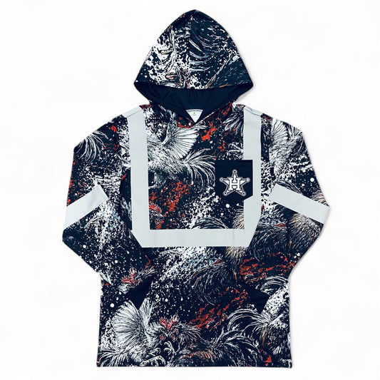 Hi Vis Hustlaz Class 2 Hoodie - Rooster Edition