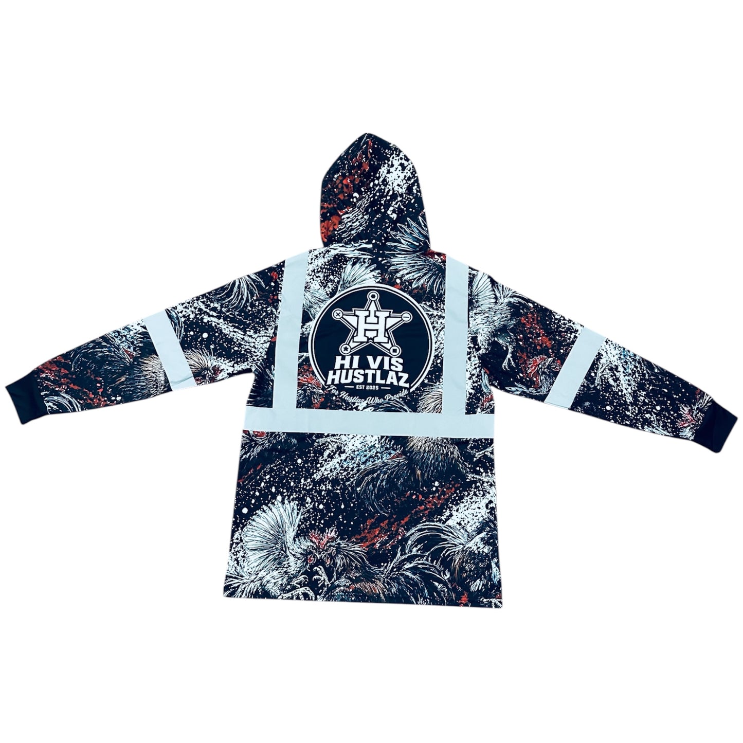 Hi Vis Hustlaz Class 2 Hoodie - Rooster Edition