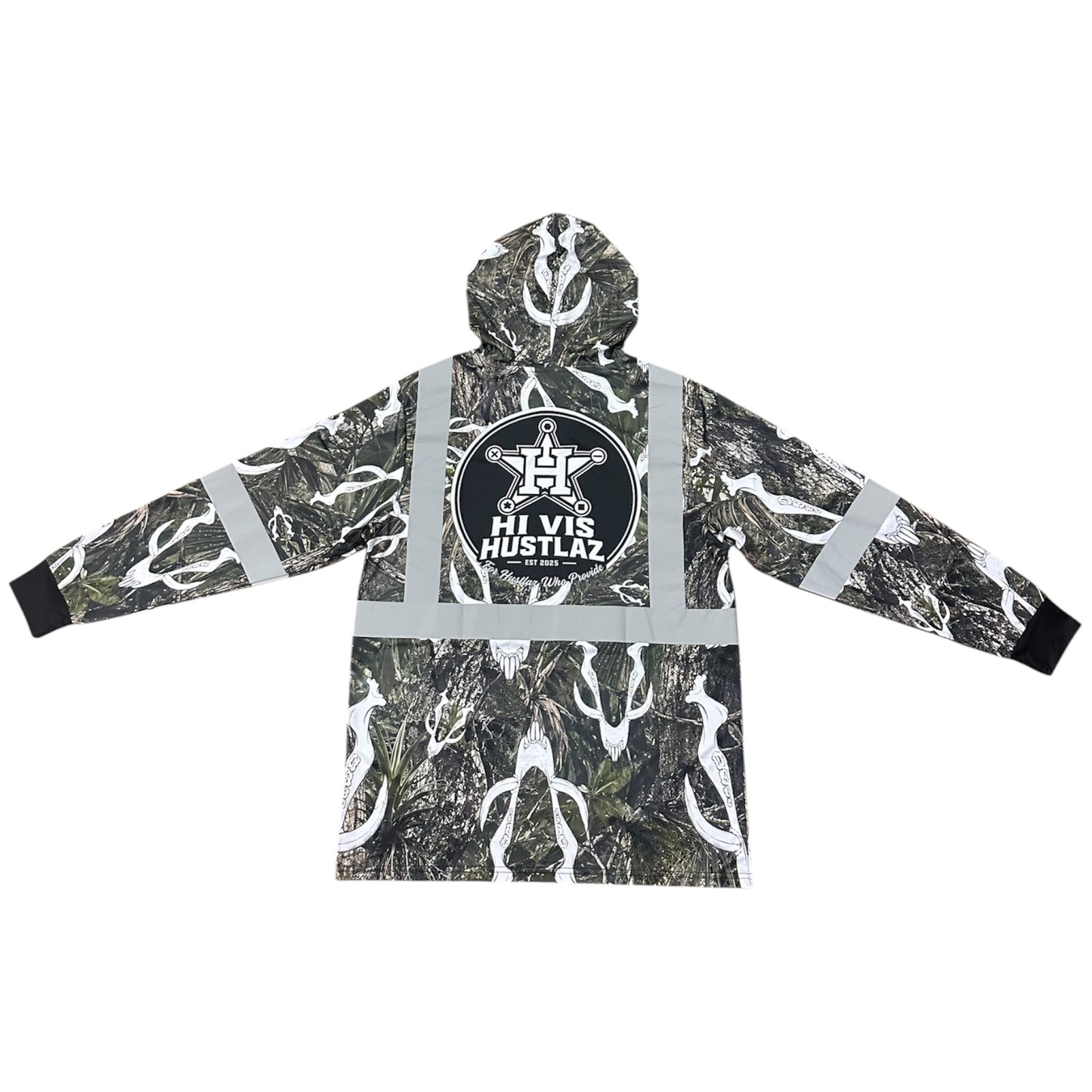 Hi Vis Hustlaz Class 2 Hoodie - Hawaiian Boar Edition