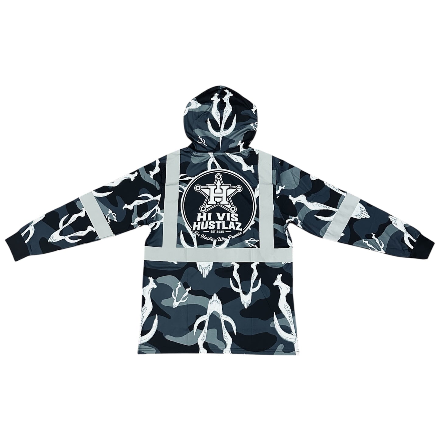 Hi Vis Hustlaz Class 2 Hoodie - Midnight Boar Edition