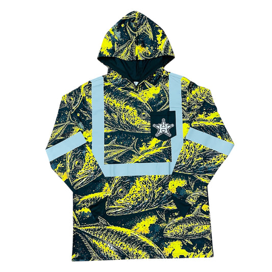 Hi Vis Hustlaz Class 2 Hoodie - Safety Yellow Ulua Edition